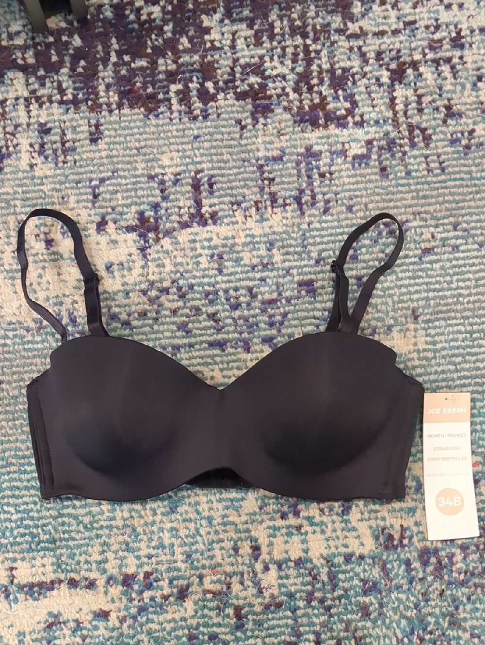 Joe Fresh Black Strapless Convertible T-Shirt Bra